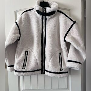 Abercrombie & Fitch White and Black Sherpa Jacket